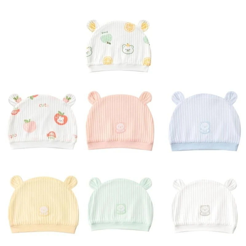 Gorro hospital algodón M76C, gorro enfermería suave, sombreros, regalo ducha para niños y niñas 0 a 1 mes