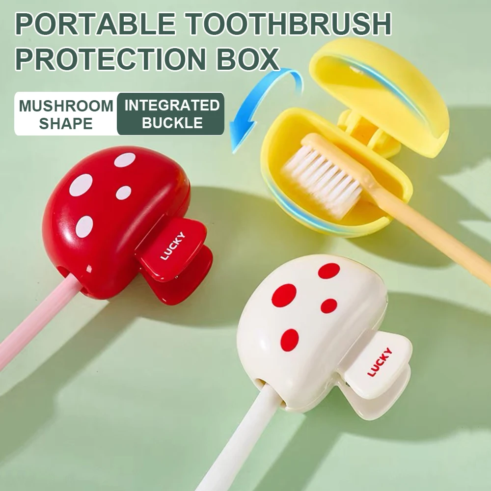 6/3/1 Cubierta para cabezal de cepillo de dientes de viaje - Linda cabeza de cepillo de dientes en forma de seta - Tapa protectora Tapa protectora portátil, adecuada para - imagen 2