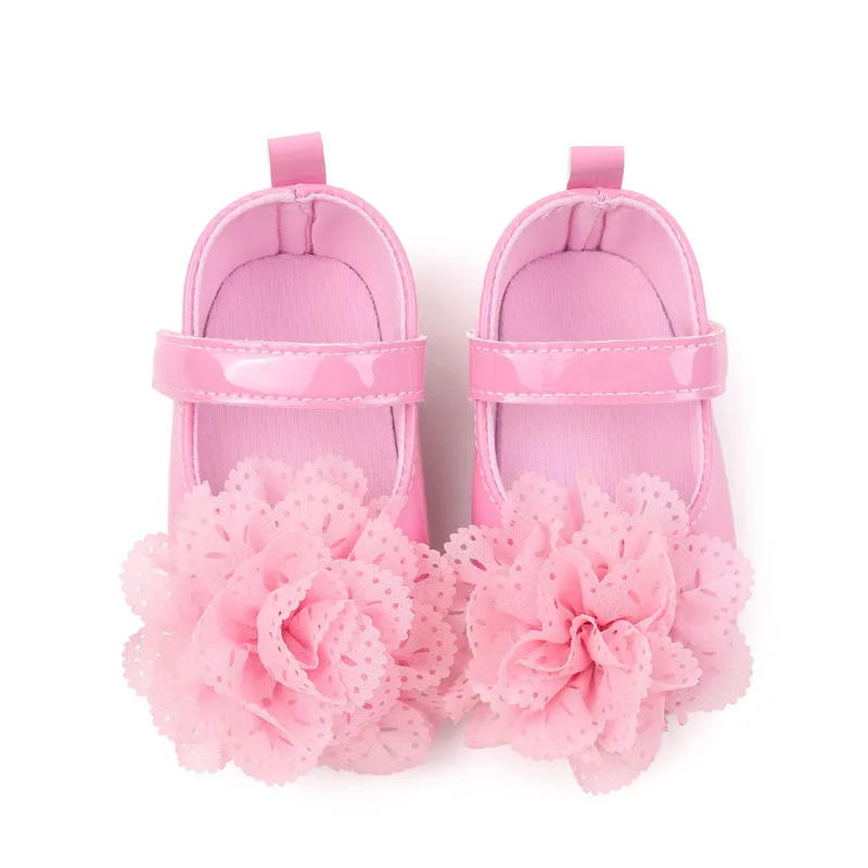 2025 nuevos zapatos planos para bebé, bonitos zapatos de princesa con flores para niñas, suela suave, cuna de PU para recién nacidos, primeros caminantes - imagen 2