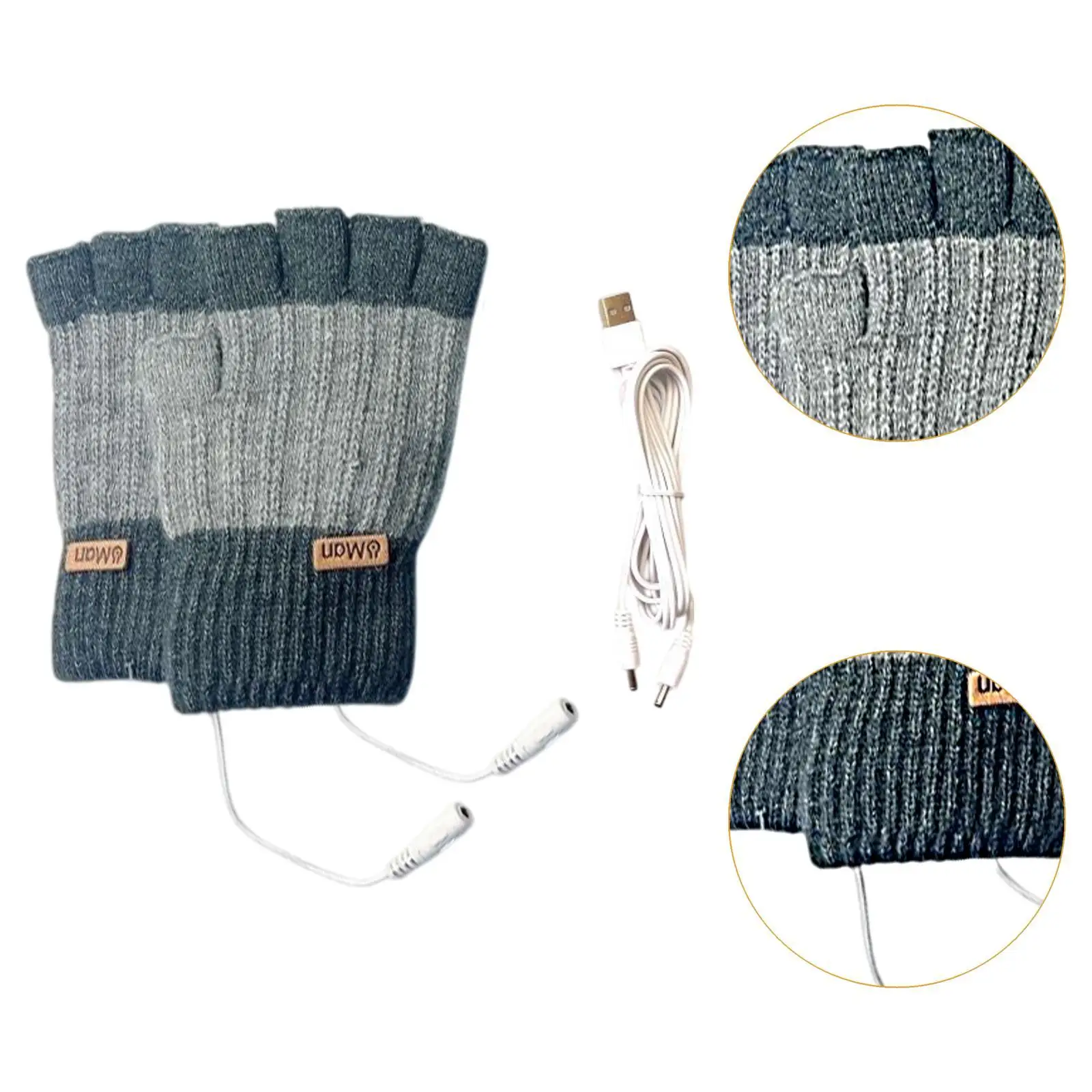 Guantes térmicos infantiles sin dedos - Calefacción USB para el frío - imagen 2