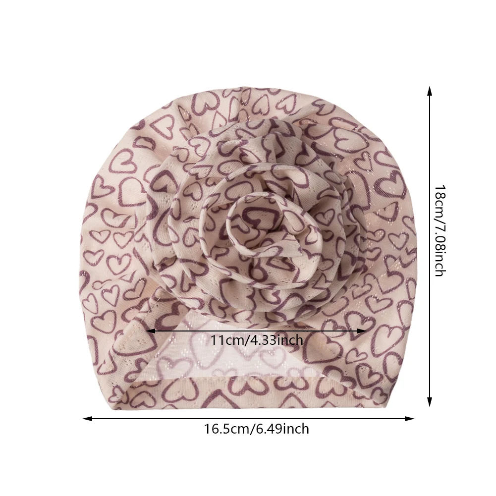 Gorro floral de algodón para bebé recién nacido - imagen 3