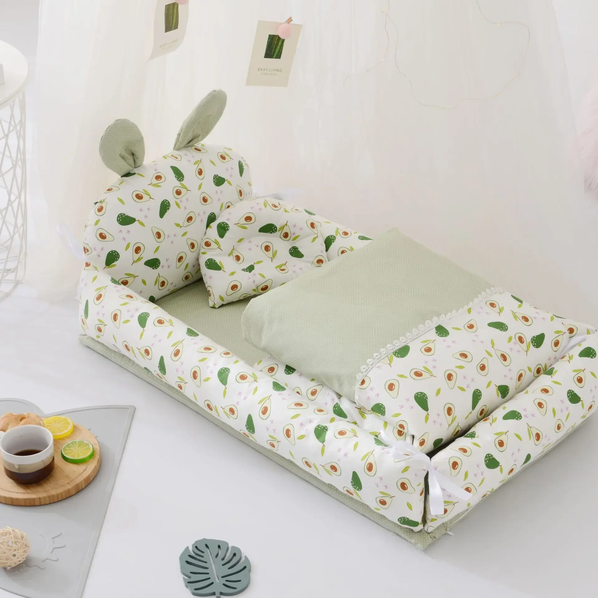 Cuna portátil bebé con entorno biomimético – Lavable y regulable - imagen 5