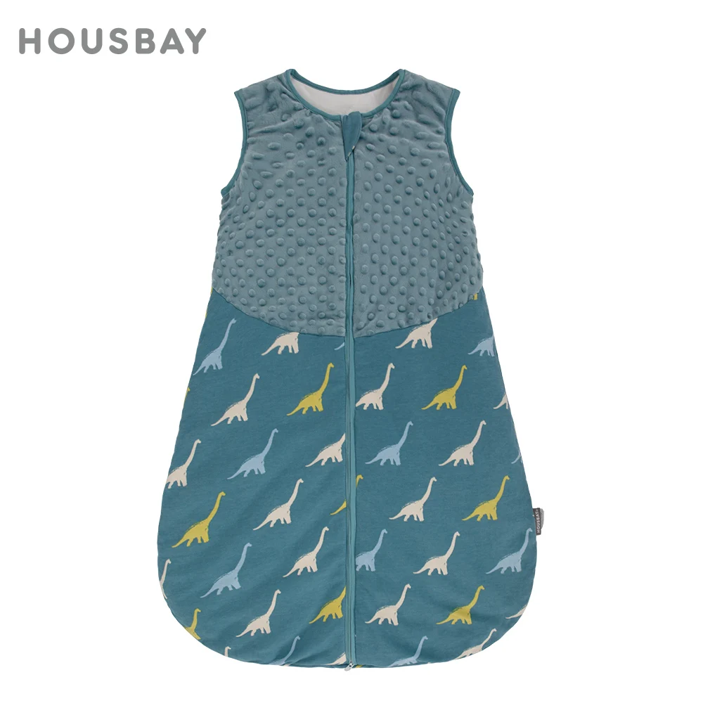 Saco de dormir de dinosaurio de dibujos animados para bebés de 3 a 24 meses, edredón antipatadas de algodón suave y cálido para otoño, saco de dormir 2,5