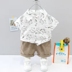 Conjunto de verano para bebé: camisa estampada y pantalón corto