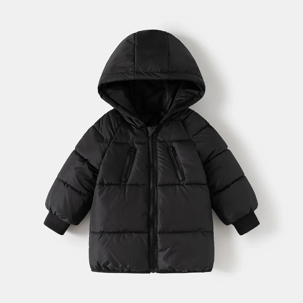 Parkas de invierno para niños, Sudadera con capucha, abrigo de piel medio largo para niños, Parkas largas con forro grueso, traje de estilo coreano para niños 2025 - imagen 2