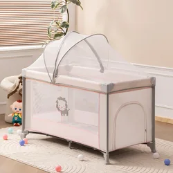 Cuna portátil plegable para bebé con mosquitera y colchón