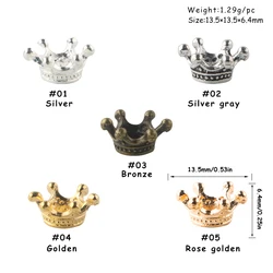 Cuentas metálicas vintage con diseño corona imperial para manualidades
