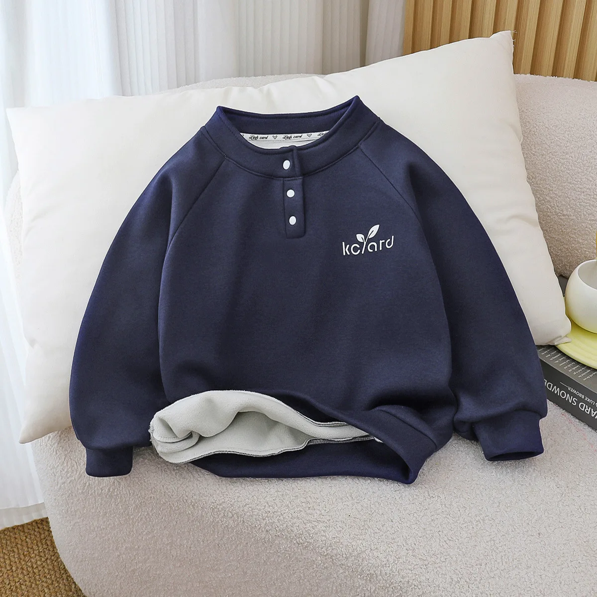 Camisetas polo para niños y niñas, camisetas de terciopelo cálidas de invierno de manga larga para niños, camisetas, ropa para niños - imagen 3