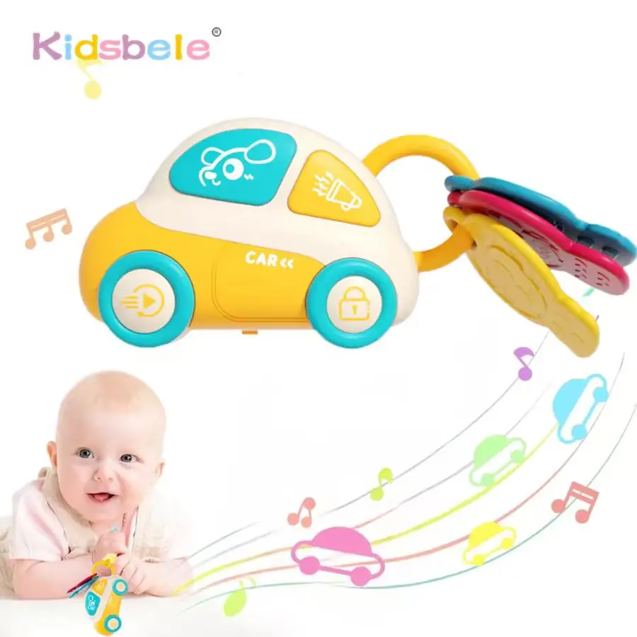 Montessori Musical bebé coche juguete con llave cámara autobús forma interactivo sonajero para bebé 0 3 6 9 12 18 meses niños niñas sonajero para la dentición juguete