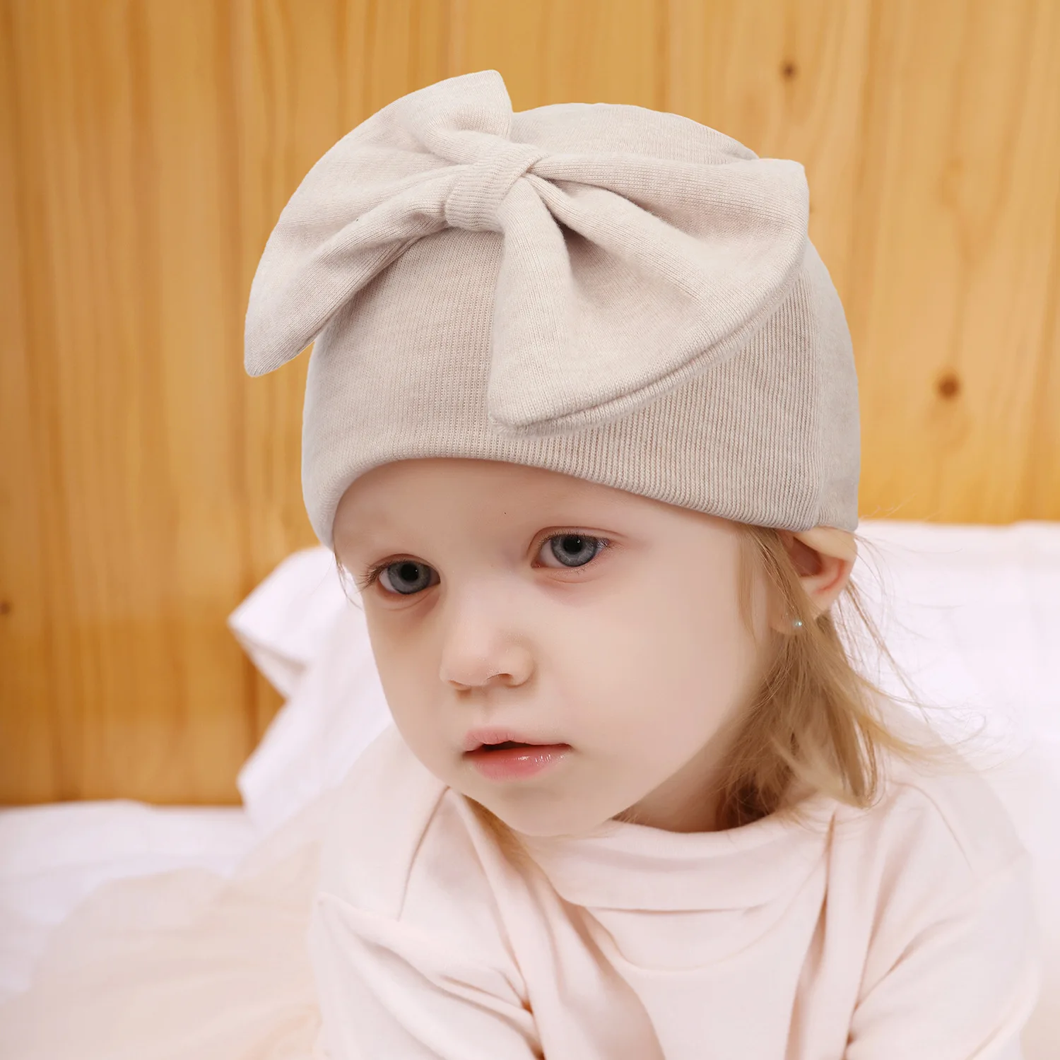 Gorro para bebé recién nacido, diadema con lazo, turbante cálido y bonito para niñas, accesorios de fotografía, accesorios para bebés, gorro para niños - imagen 2