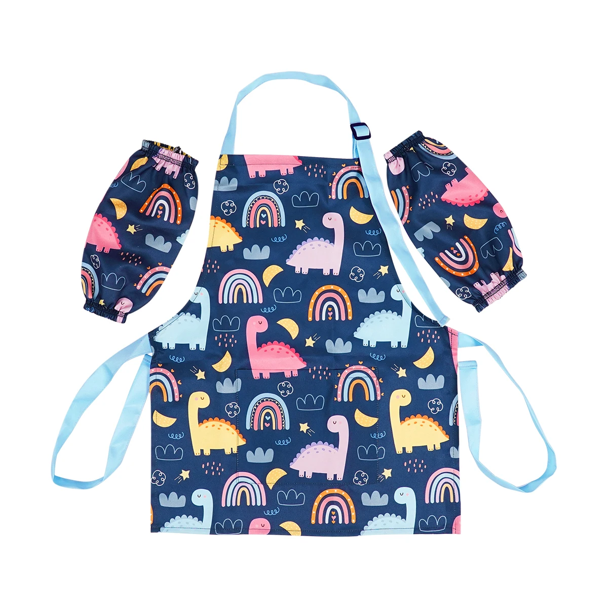 Elinfant-delantal impermeable para Chef para niños, babero con bolsillo frontal, delantal para niños y niñas, artesanía de cocina, delantal para niños, pintura de cocina, Baberos de alimentación - imagen 3