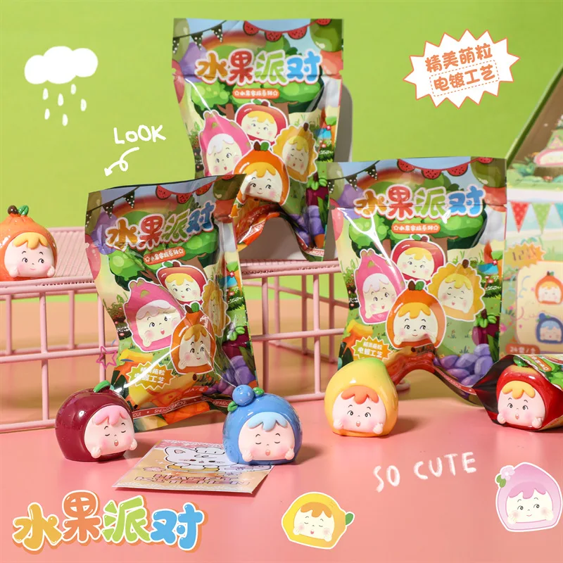 Caja ciega para fiesta de frutas para bebé, adornos de escritorio, figuras de acción, juguete, modelo Animal, cajas sorpresa, regalo de Navidad