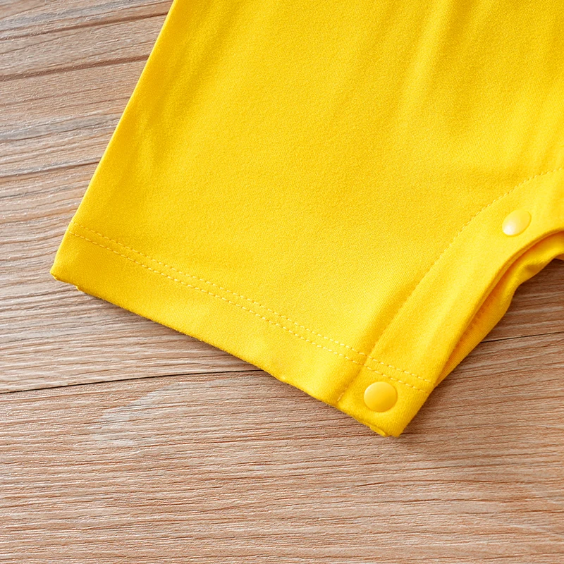 Mameluco Animal verano bebé – Estampado perro amarillo manga corta - imagen 2