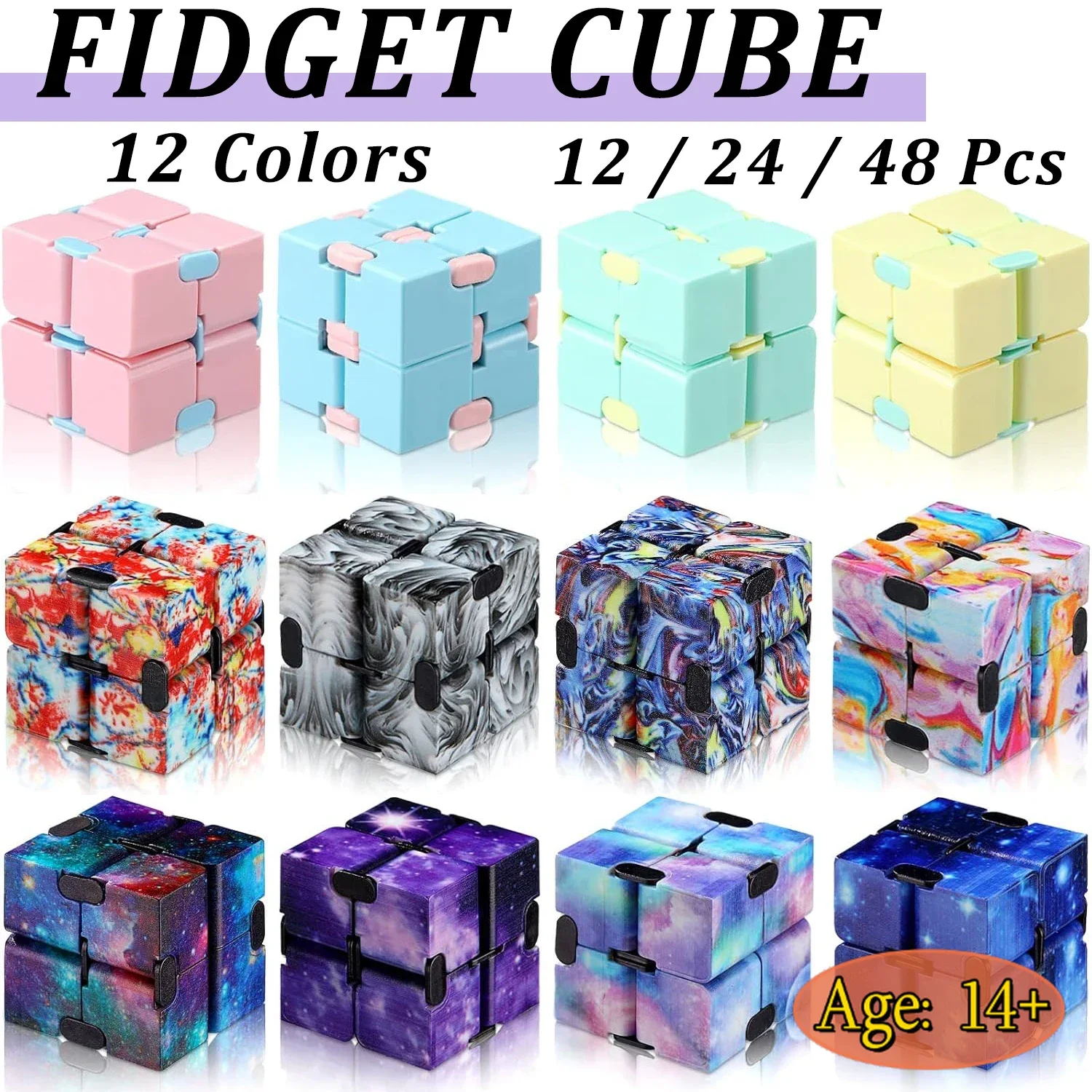 Cubos antiestrés infinitos de escritorio con juguete sensorial