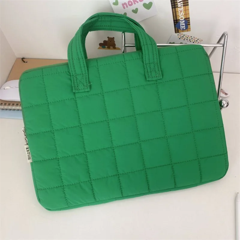 Bolsa protectora a cuadros para ordenador portátil, funda suave con asa, accesorios para portátil - imagen 2