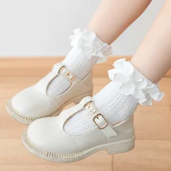 Calcetines de malla de encaje transpirables para niñas – Algodón