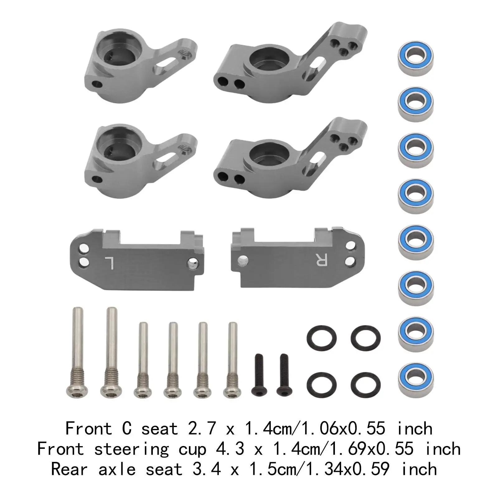 RC Steering Components Replacements Rear Stub Axle Carriers Aluminum Alloy for 1:10 Scale Model RC Car Vehicles DIY Modified