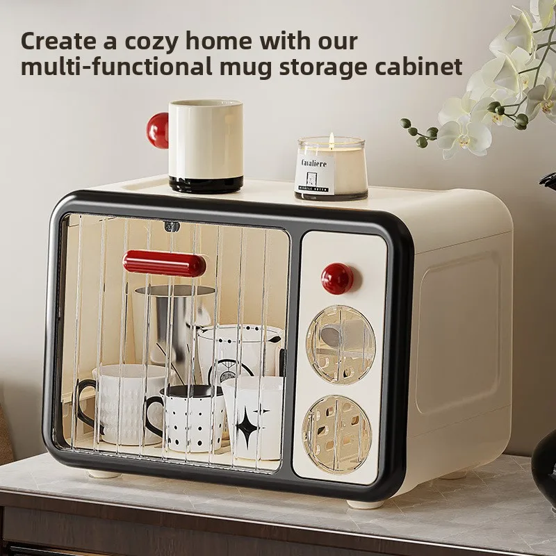 Gabinete de almacenamiento de vajilla para bebé, caja organizadora transparente a prueba de humedad, estructura plegable, diseño de partición izquierda-derecha