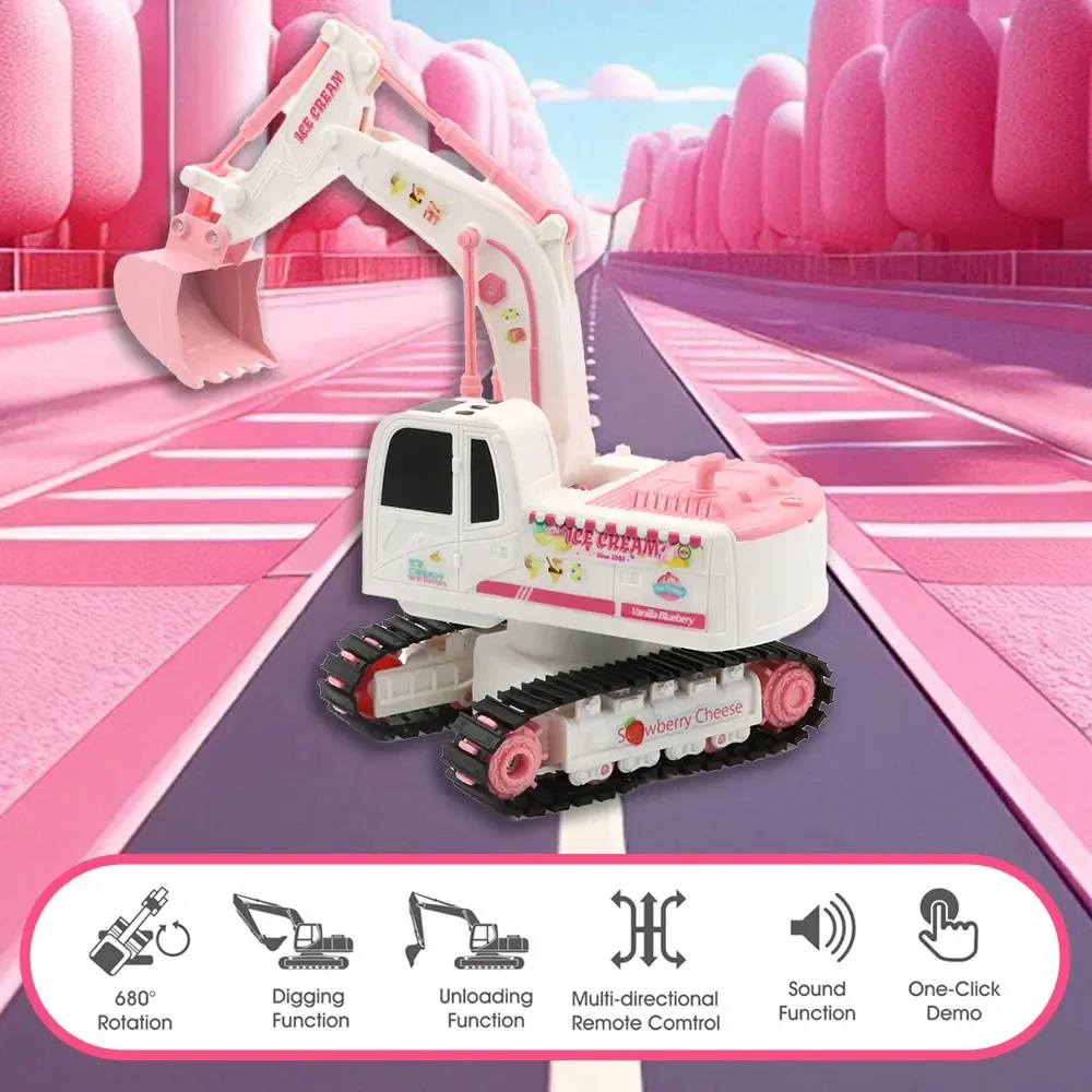 Coche radiocontrol de construcción con excavadora, regalo infantil - imagen 3