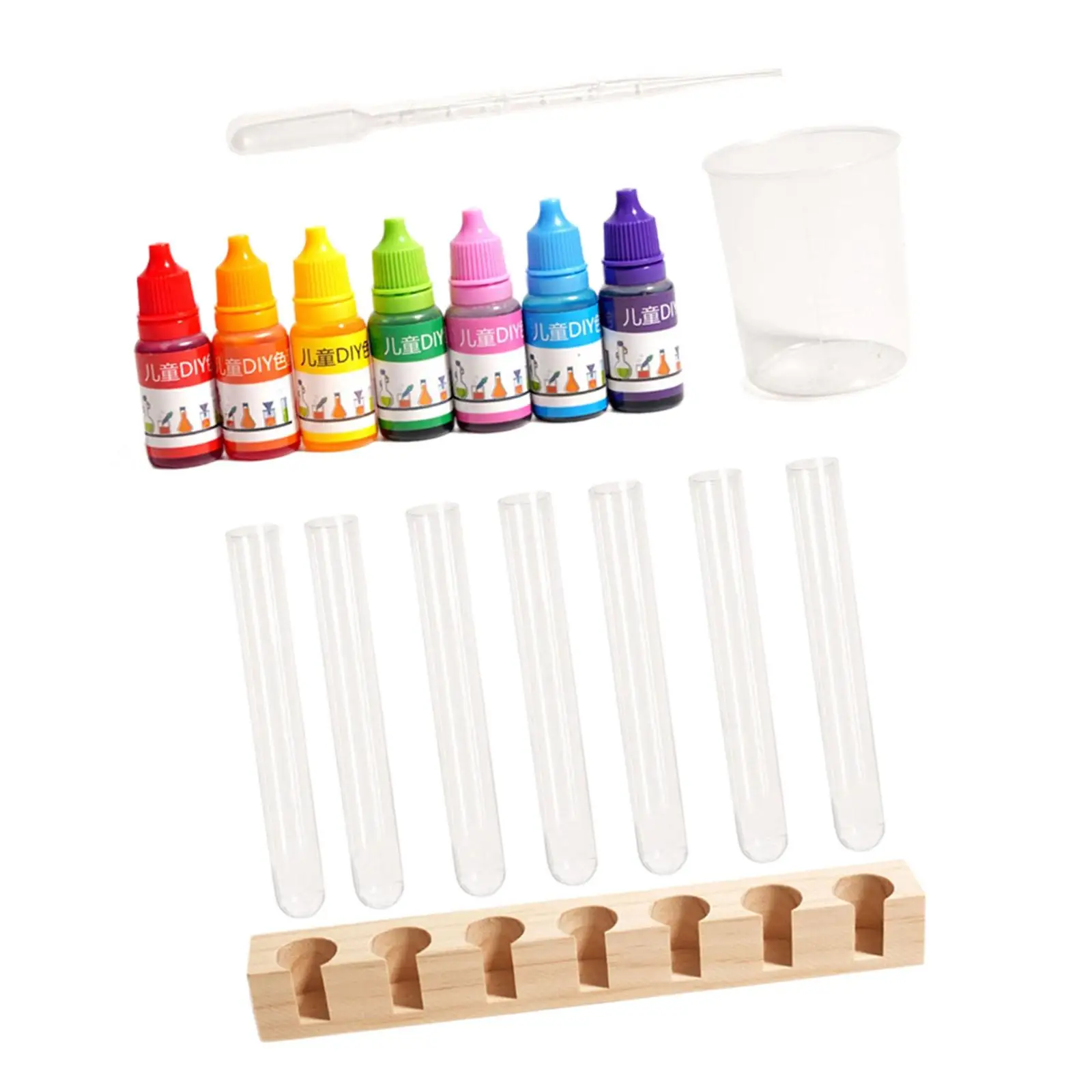 Science Kit,Colorful Test Tube Color Toy,Science Holder Test Tube Three Primary Color Experiment for Kids,Toddlers