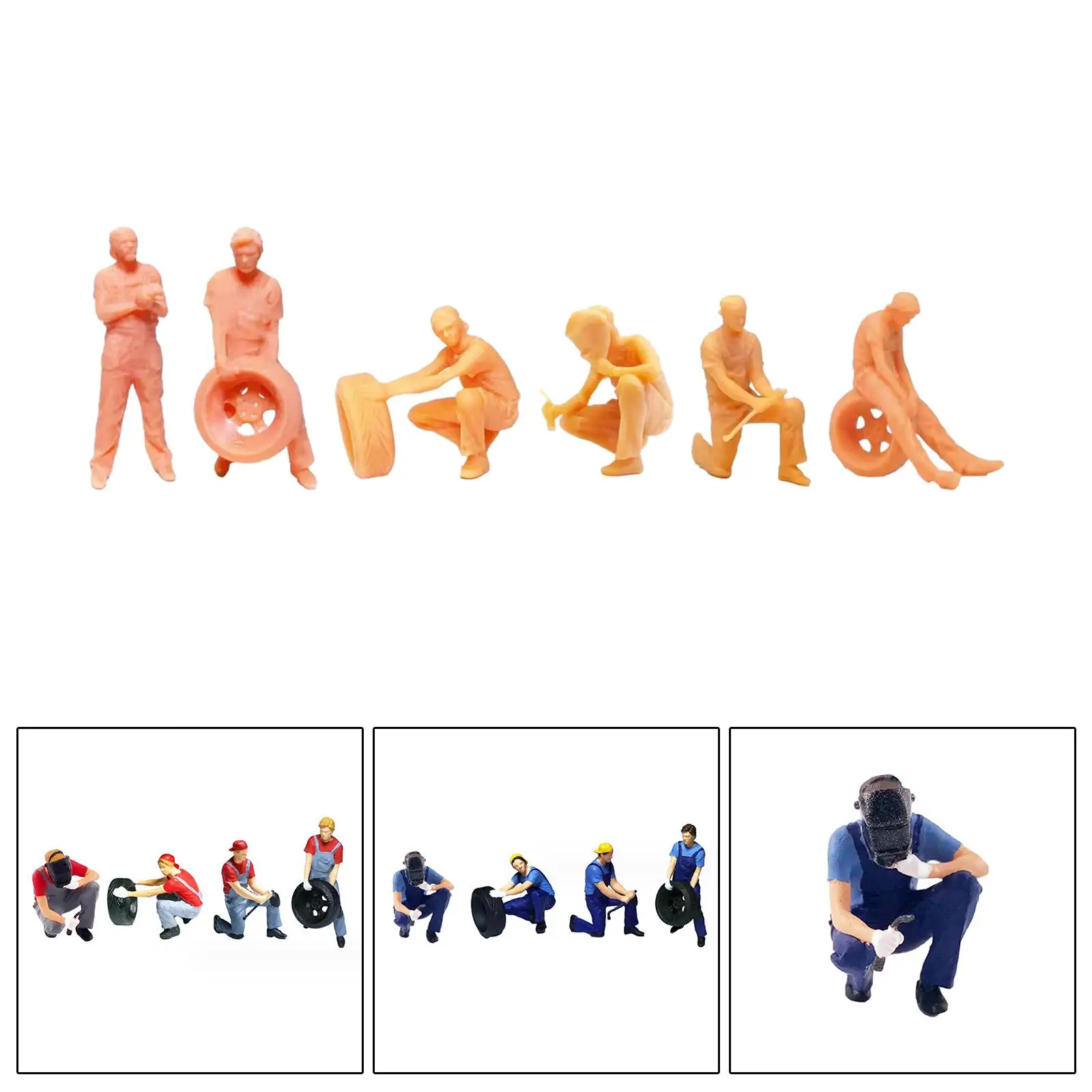 1:64 Model Figures DIY Projects Miniature Tiny People Model for Micro Landscape