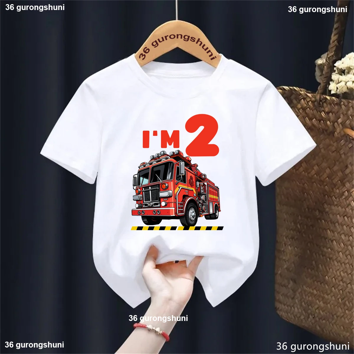 Camiseta con estampado de vehículo de ingeniería I Am 2nd/3rd, camiseta de regalo para niñas/niños, camiseta para niños pequeños, ropa Kawaii para niños - imagen 2