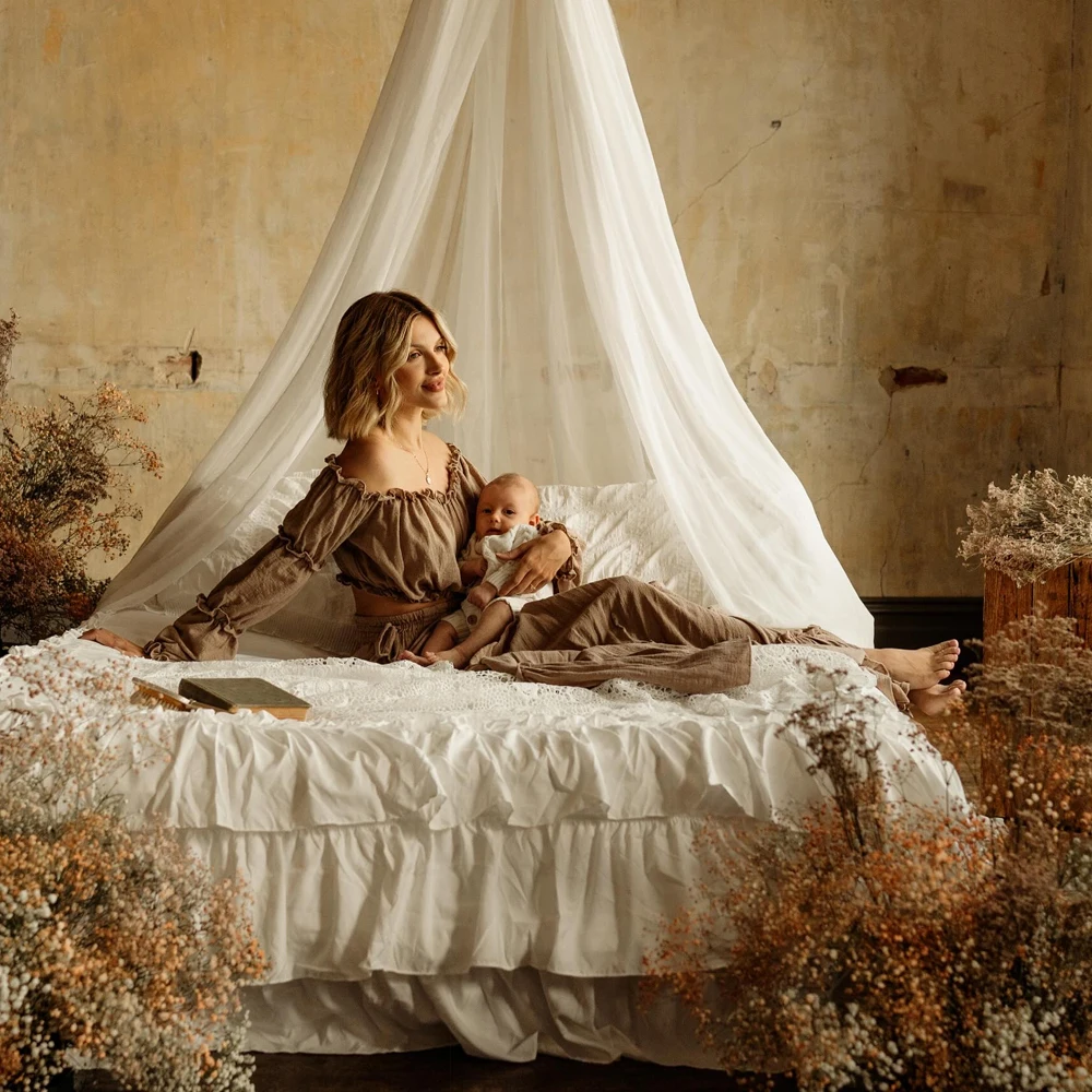 Vestido bohemio de maternidad en lino y algodón para baby shower - imagen 5