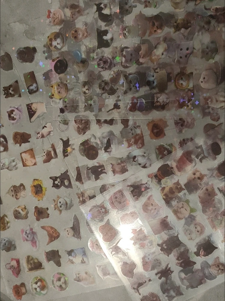 Pegatinas de gato con purpurina láser impermeables para álbumes - imagen 5