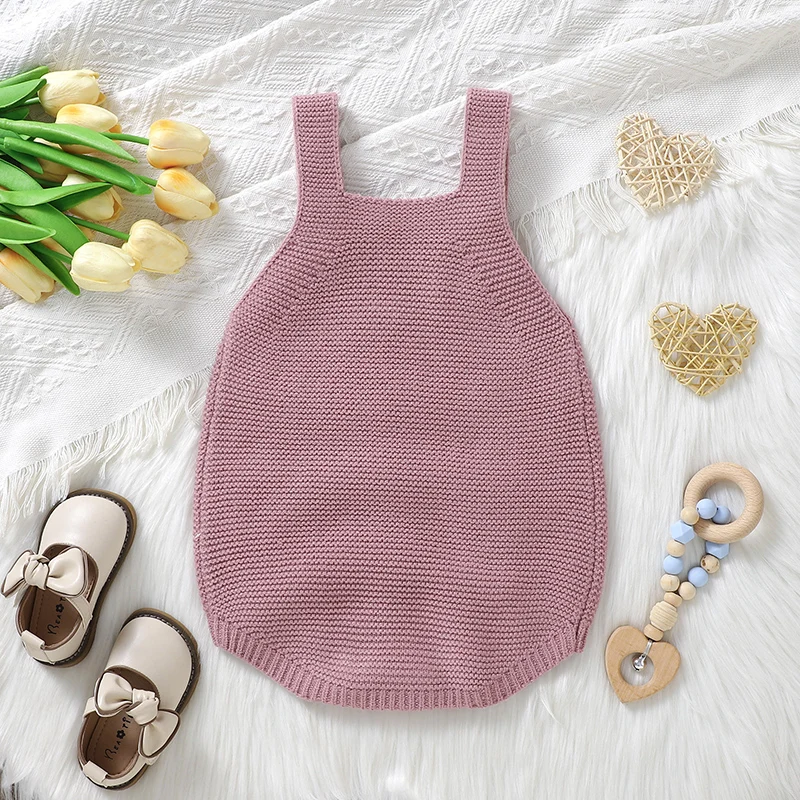 Body tejido para bebé, mono sin mangas para primavera y otoño para recién nacidos y niñas de 0 a 18m, monos de una pieza para niños pequeños, ropa - imagen 3