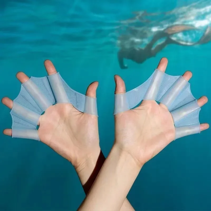 Aletas de mano especiales de silicona para natación de verano, 2 uds., para adolescentes, remo de estilo libre para adultos, equipo de natación con aletas de mano para niños - imagen 3