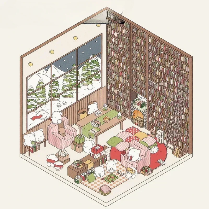 Pegatinas clásicas de paisaje en miniatura, estilo coreano, bricolaje, dibujos animados para mascotas, álbum de recortes, arte de descompresión para estudiantes, juguete para niños