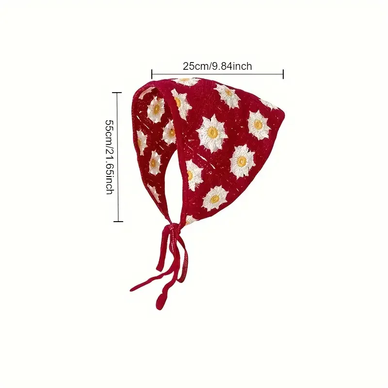 Diadema triangular de punto para niña – Estampado de fresa - imagen 4