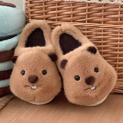 Pantuflas de hogar afelpadas en algodón – Suaves con diseño animado para invierno