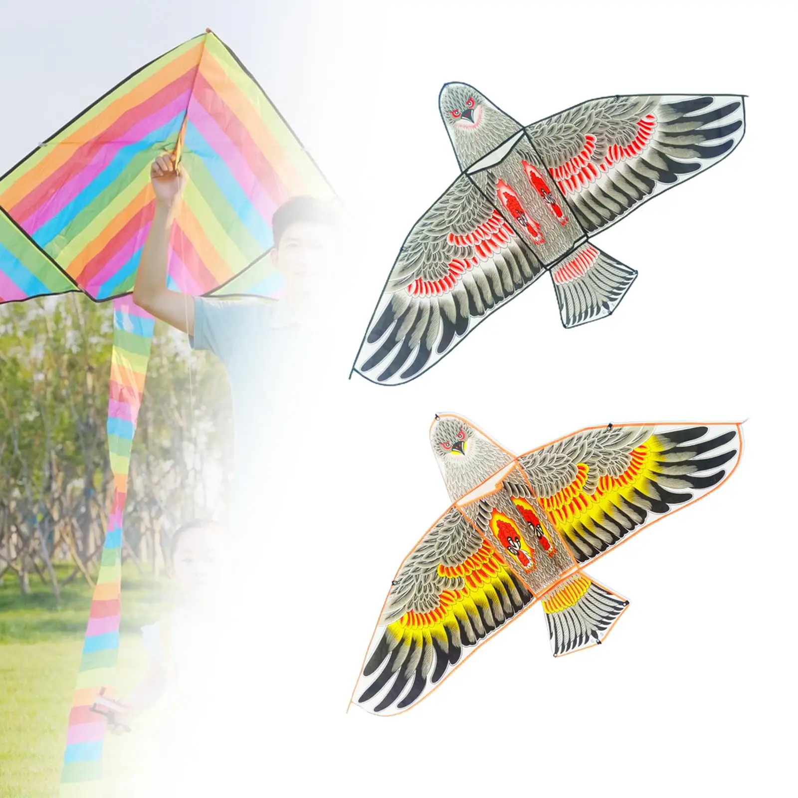 Eagle Kite Decoy Large Kite Game Toy Birthday Gift Single Line Kite Animal Kite for Beach Trip Adults Kids Garden Summer Travel