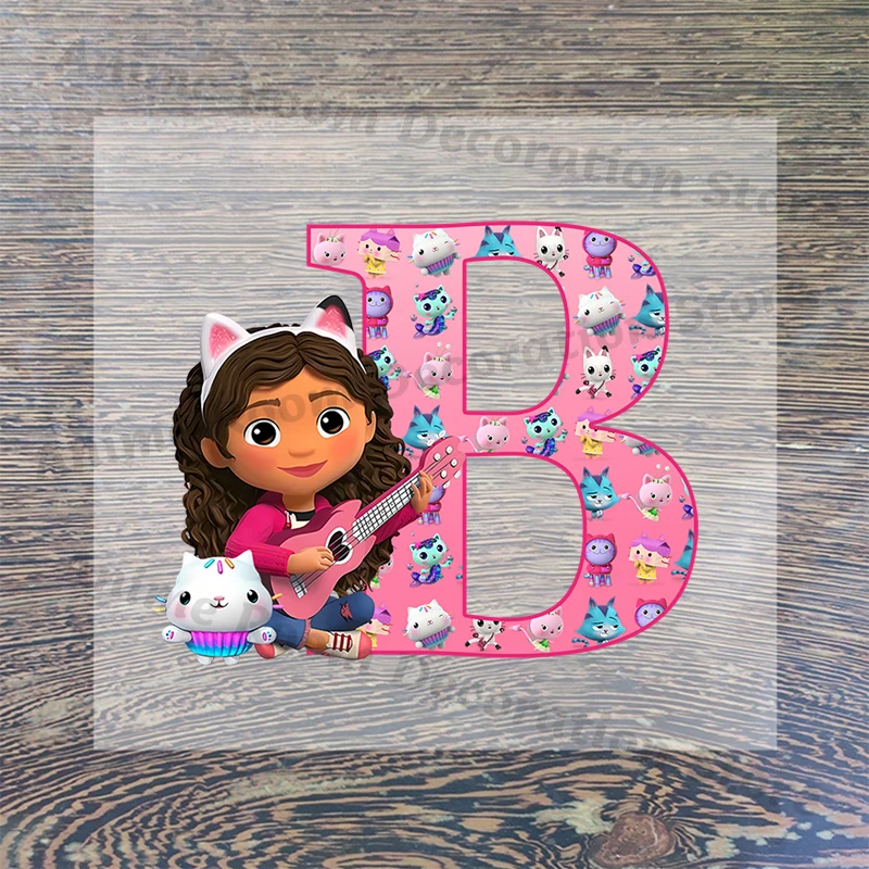Casa de muñecas Gabby, parches para planchar para ropa, dibujos animados de Anime, Sudadera con capucha DIY, camisetas, parche de transferencia de calor, ropa, pegatina de vinilo personalizada - imagen 3