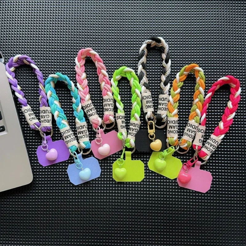 Cordón trenzado Universal para teléfono móvil, cadena colgante de nailon portátil, anillo, correa para la muñeca, llavero de cuerda desmontable para teléfono móvil - imagen 2