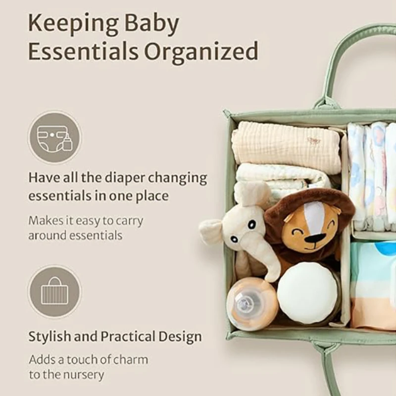 Bolsa de pañales para bebés sencilla de Color sólido, bolso suave de gran capacidad para mujer, bolso plegable portátil para cochecito de recién nacido al aire libre - imagen 5