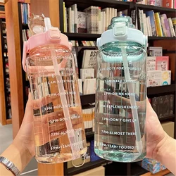 Botella infantil reutilizable con pajita y marcador de tiempo