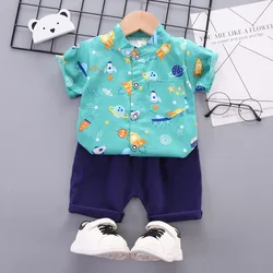 Conjunto verano bebé: camisa y pantalón corto de algodón
