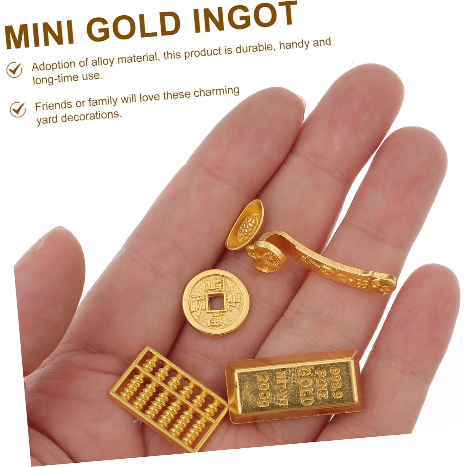 Lingote de oro simulado para juego en casa muñecas y jardín hadas - imagen 3