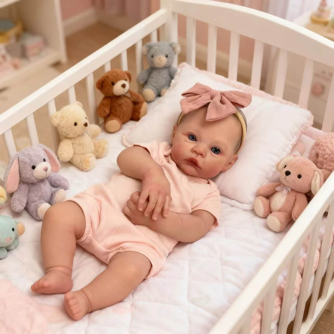 NPK19 ''pintura hecha a mano piel 3D con venas visibles cuerpo suave Reborn Meadow muñeca artística coleccionable regalo de Navidad para niños