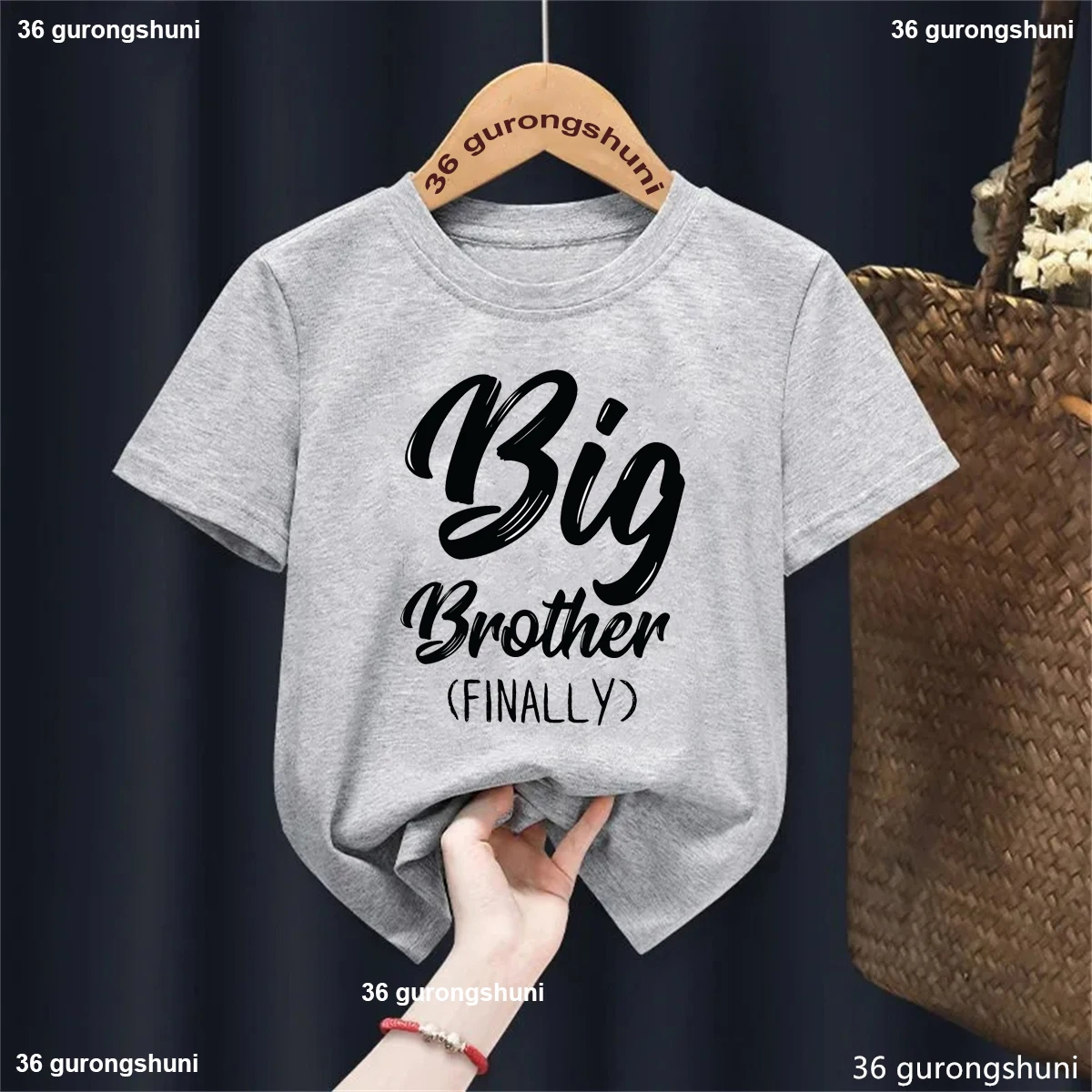 Camiseta con estampado de letras de Gran Hermano, camisa de anuncio de embarazo para niños, ropa Kawaii para niños, camiseta de manga corta de verano - imagen 4