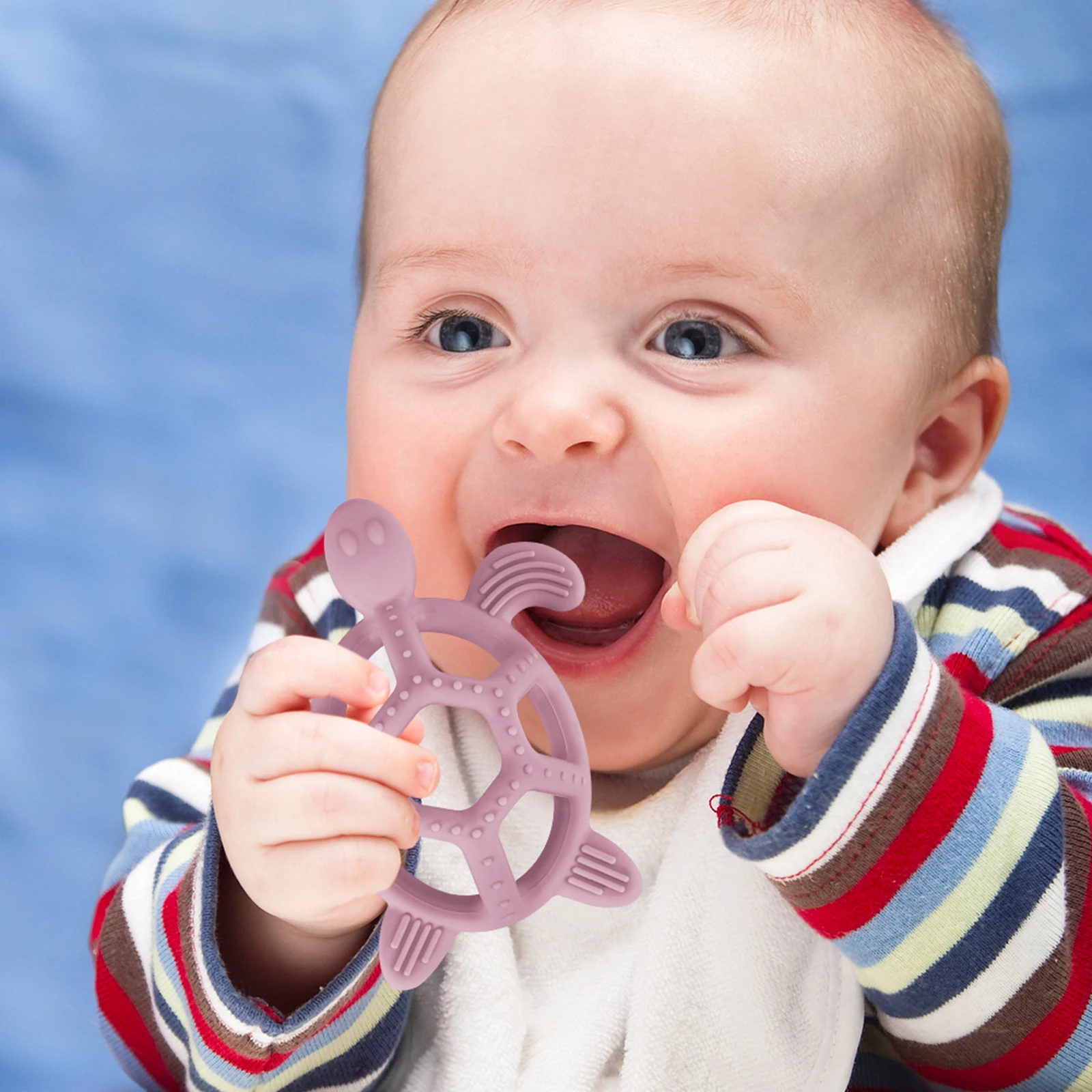 TYRY.HU 2-3 Uds. Mordedores de animales de dibujos animados regalo tortuga de silicona de calidad alimentaria juguetes de dentición DIY para varilla de dientes - imagen 3