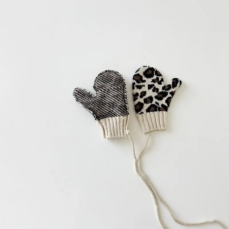 Guantes de invierno para bebé – Estampado leopardo antiviento - imagen 4