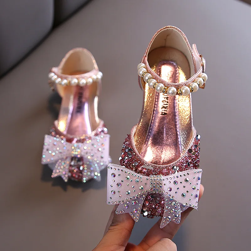 Sandalias de verano para niña con lentejuelas y lazo brillante - imagen 5