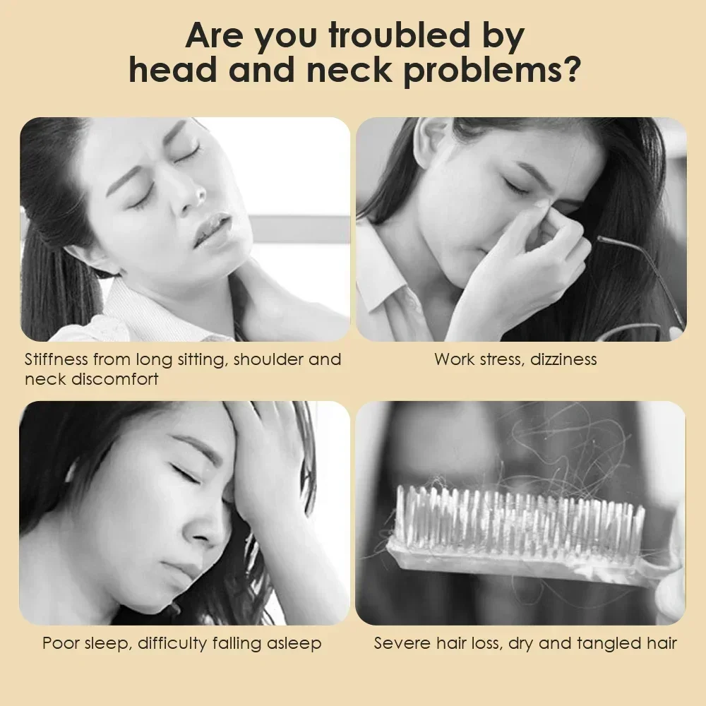 Peine de sándalo Natural, cabeza de seis garras, punto de acupuntura, masaje Alwafore, herramienta Gua Sha, masajeador de raspado para estiramiento facial y cuello - imagen 3