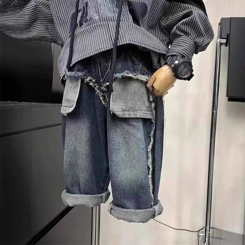 Pantalones vaqueros rectos de color liso para niños - imagen 2