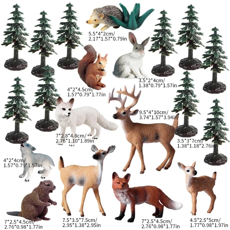 Figuras animales del bosque realistas en resina miniatura - imagen 2