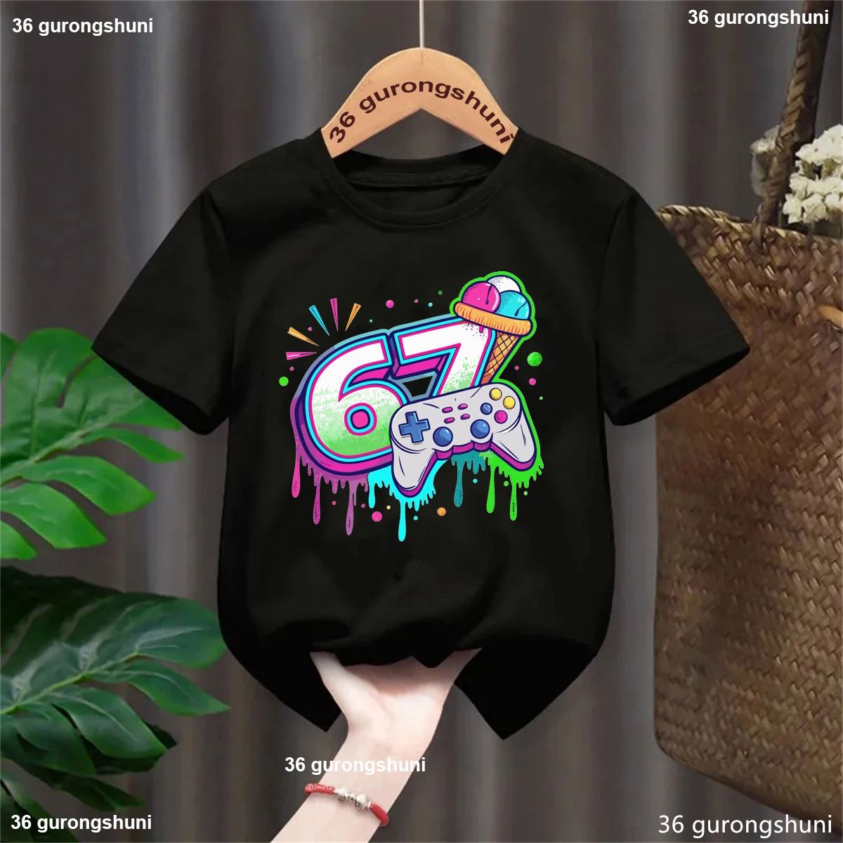Six Seven 67 Meme Camiseta infantil estampado juego de helado - imagen 4