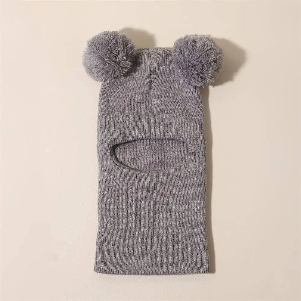 Gorro de punto para niño con protección de orejas y cuello – Doble pompón - imagen 2